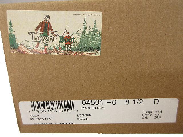 【中古】未使用品 レッドウィング REDWING 4501  8インチ ロガーブーツ ブラックオイルスリック レザー 8.5D メンズ