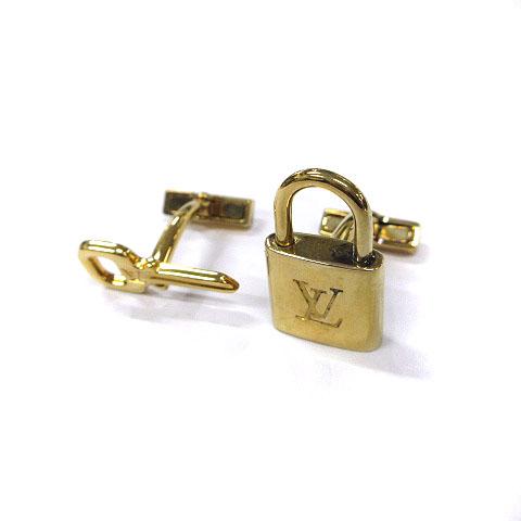 【中古】ルイヴィトン LOUIS VUITTON カフス ブトン ドゥ マンシェット カデナ エ クレ 925 ゴールド系 アクセサリー_1