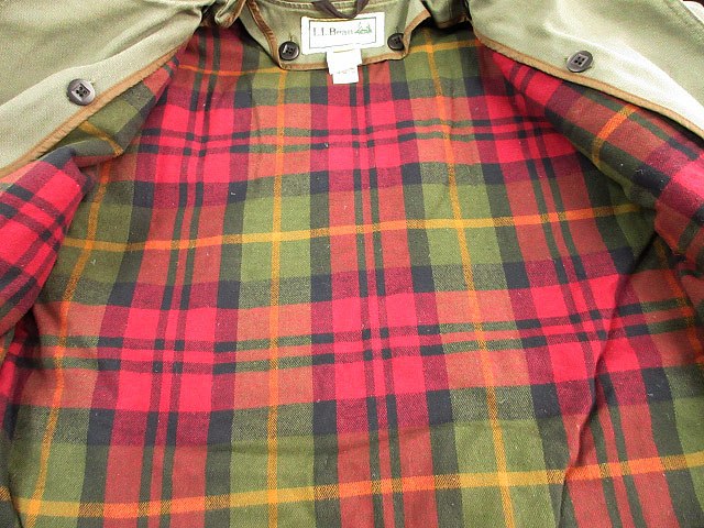 【中古】エルエルビーン L.L.BEAN ハンティングジャケット カバーオール ライナー付き プリマロフト グリーン M