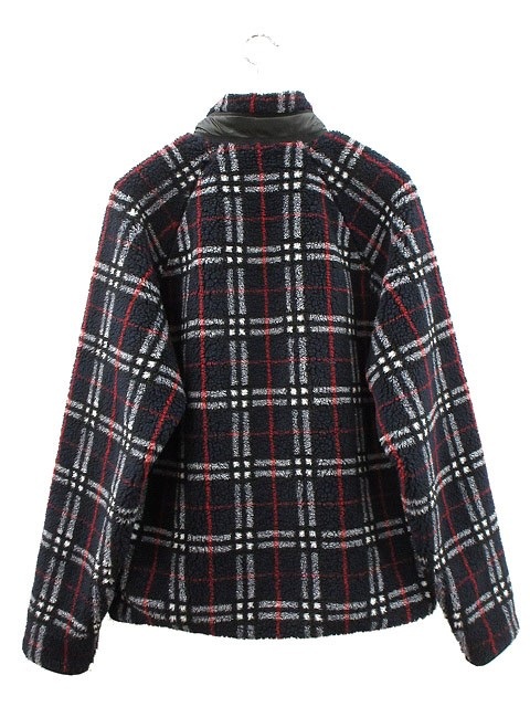 【中古】バーバリー BURBERRY フリース ジャケット チェック M ネイビー 紺 アウター 上着 ☆AA★ メンズ_1