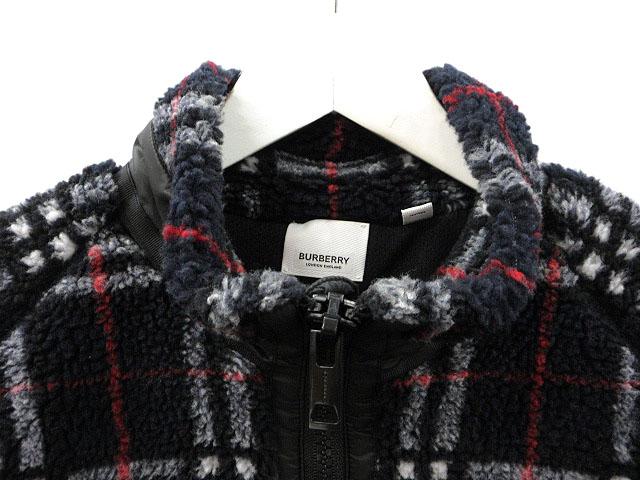 【中古】バーバリー BURBERRY フリース ジャケット チェック M ネイビー 紺 アウター 上着 ☆AA★ メンズ_2