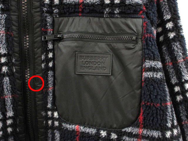 【中古】バーバリー BURBERRY フリース ジャケット チェック M ネイビー 紺 アウター 上着 ☆AA★ メンズ_4