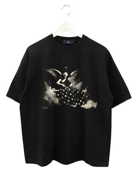 【中古】ワイズ Y's 25SS ANGEL PRINT T SHIRT B BLACK YP-T52-038-1 エンジェルプリント Tシャツ 3 黒 ブラック 半袖