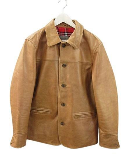 【中古】BOLINI ボリーニ レザージャケット カウハイド 48 ブラウン 革ジャン 本革 アウター メンズ