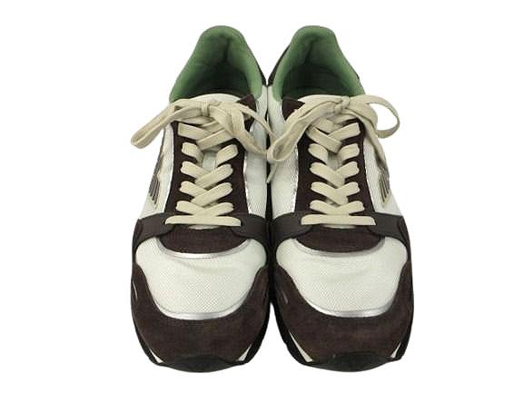 【中古】エンポリオアルマーニ EMPORIO ARMANI スニーカー X4X537 XN730 メッシュ US10 ホワイト シューズ 靴