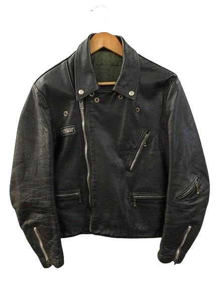 【中古】ヴィンテージ VINTAGE 60s INTERSTATE LEATHERS レザー ダブルライダース ジャケット 英国 ブラック