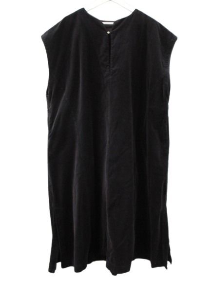 【中古】ネストローブ nest Robe 別珍 スリーブレス2wayワンピース ダークパープル ノースリーブ ベルベット ビロード