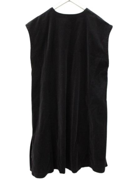 【中古】ネストローブ nest Robe 別珍 スリーブレス2wayワンピース ダークパープル ノースリーブ ベルベット ビロード_1