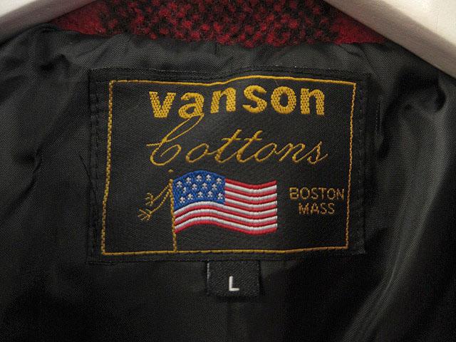【中古】バンソン VANSON ウール チェックジャケット L レッド CPOジャケット ワッペン 刺繍 アウター メンズ_2
