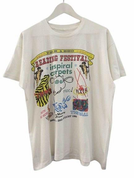 【中古】ヴィンテージ VINTAGE 90s Reading Festival レディング フェスティバル 1990 Tシャツ 両面プリント 白