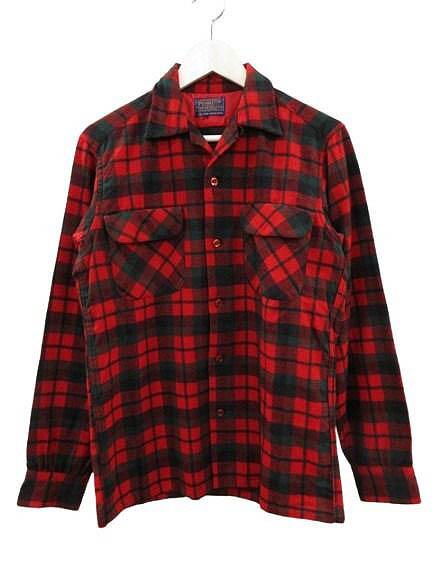 【中古】ペンドルトン PENDLETON 60s 70s オープンカラーシャツ ボードシャツ チェック USA製 ヴィンテージ S