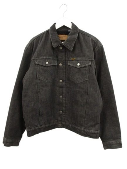 【中古】ラングラー WRANGLER シェルパ トラッカージャケット ブラックデニム 裏ボア ジージャン 黒 M メンズ