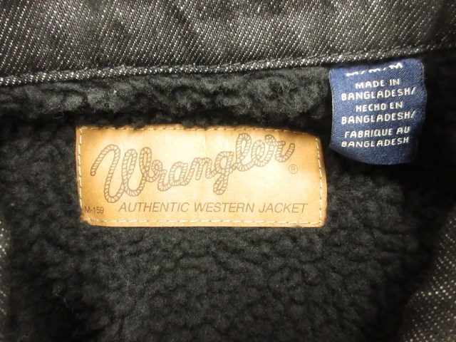 【中古】ラングラー WRANGLER シェルパ トラッカージャケット ブラックデニム 裏ボア ジージャン 黒 M メンズ_2