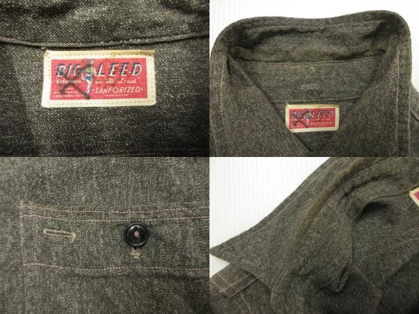 【中古】ヴィンテージ VINTAGE BIG LEED 50s ブラックシャンブレーシャツ ブラシャン ワークシャツ グレー  メンズ_2
