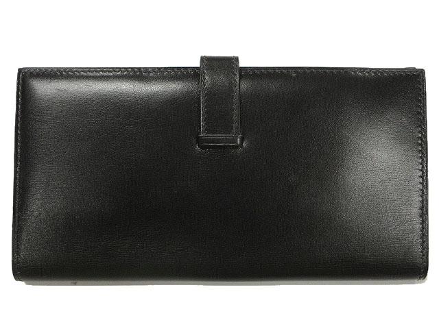 【中古】エルメス HERMES クラシック ベアン 長財布 ブラック 黒 ゴールド金具 ボックスカーフ □G刻印 ウォレット_1