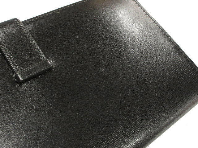 【中古】エルメス HERMES クラシック ベアン 長財布 ブラック 黒 ゴールド金具 ボックスカーフ □G刻印 ウォレット_3
