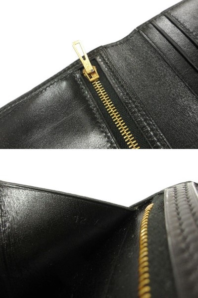 【中古】エルメス HERMES クラシック ベアン 長財布 ブラック 黒 ゴールド金具 ボックスカーフ □G刻印 ウォレット_7