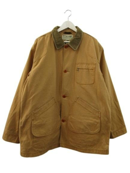 【中古】エルエルビーン L.L.BEAN 90s 00s ハンティングジャケット ライナー付き ダック生地 ブラウン XL メンズ