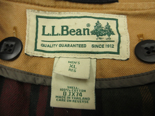 【中古】エルエルビーン L.L.BEAN 90s 00s ハンティングジャケット ライナー付き ダック生地 ブラウン XL メンズ_2