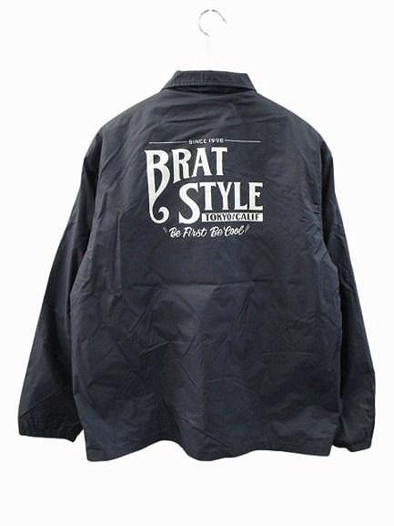 【中古】BRAT STYLE ブラットスタイル コーチジャケット ライナー付き L ネイビー プリント ブルゾン アウター メンズ_1