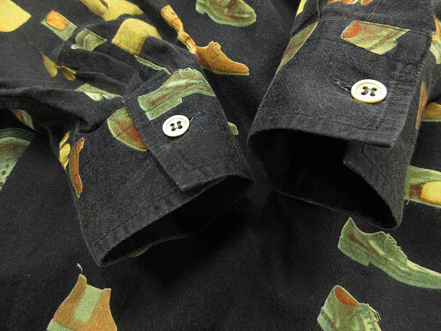 【中古】ポールスミス PAUL SMITH 90s シューズ柄 靴柄 シャツ ネイビー M メンズ_2