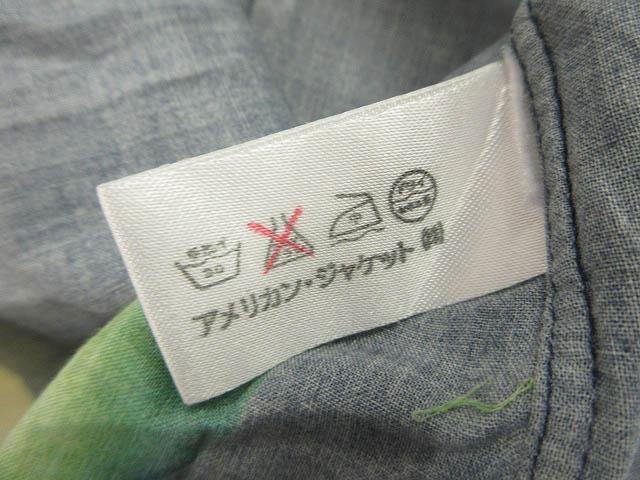 【中古】ポールスミス PAUL SMITH 90s フルーツ柄 リンゴ柄 シャツ 長袖 ネイビー M メンズ_4