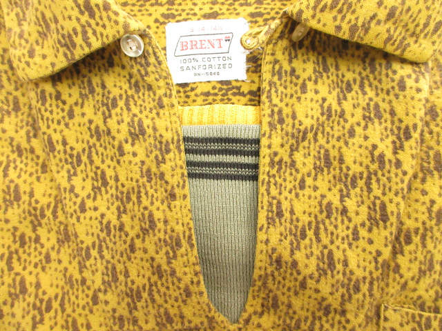 【中古】ブレント BRENT 60s プルオーバーシャツ フェイクレイヤード プリントネル 総柄 イエロー S メンズ_3