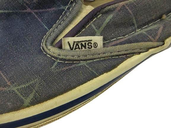 【中古】バンズ VANS 80s 90s スリッポン 革張り USA製 スニーカー キャンバス ヴィンテージ シューズ 総柄