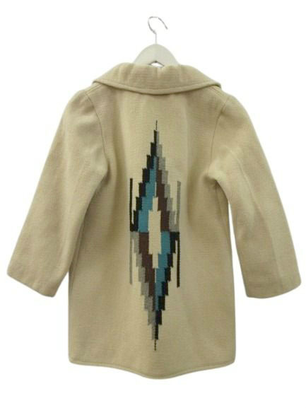 【中古】オルテガ ORTEGA'S チマヨジャケット ネイティブ柄 ウール アイボリー レディース_1