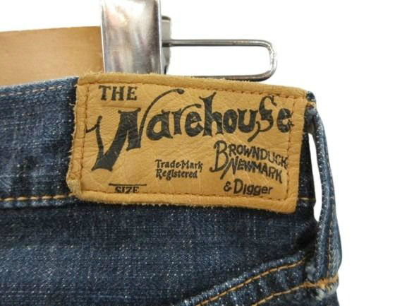 【中古】ウエアハウス WAREHOUSE デニムパンツ ジーンズ セルビッチ BROWNDUCK NEWMARK & DIGGER ネイビー 30_2