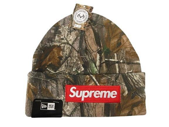 【中古】未使用品 シュプリーム SUPREME 25FW New Era ニューエラ ボックスロゴ ビーニー ニット帽 ブラウン系 帽子