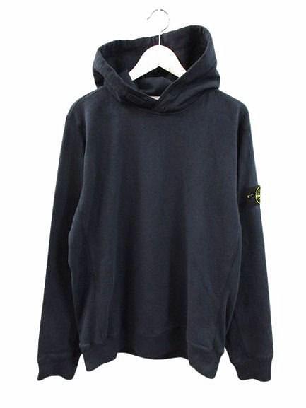 【中古】ストーンアイランド STONE ISLAND 25SS プルオーバー パーカー フーディ L ネイビー 長袖 トップス