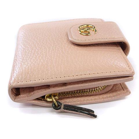 【中古】グッチ GUCCI GGマーモント レザー コンパクトウォレット 二つ折り財布 ピンク ☆AA★ レディース_2