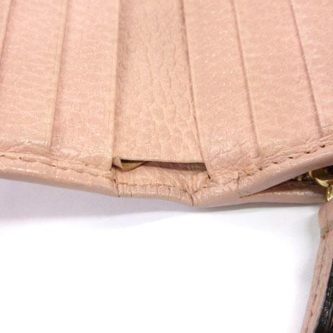 【中古】グッチ GUCCI GGマーモント レザー コンパクトウォレット 二つ折り財布 ピンク ☆AA★ レディース_5