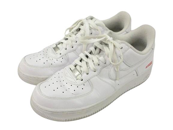 【中古】ナイキ NIKE SUPREME シュプリーム AIR FORCE 1 LOW CU9225-100 エアフォース 1 ロー 28 ホワイト スニーカー
