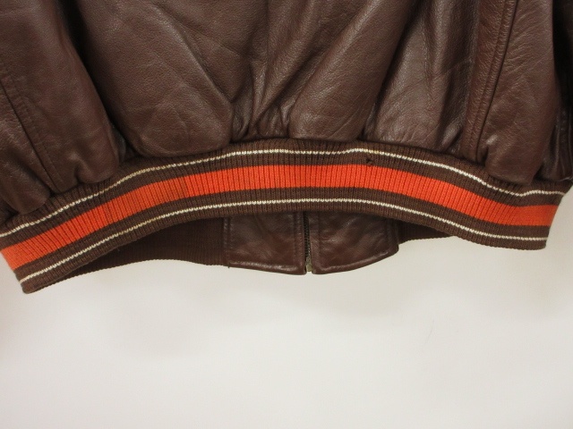 【中古】90s NFL クリーブランド ブラウンズ CLEVELAND BROWNS オールレザー スタジャン XL ブラウン オレンジ_8