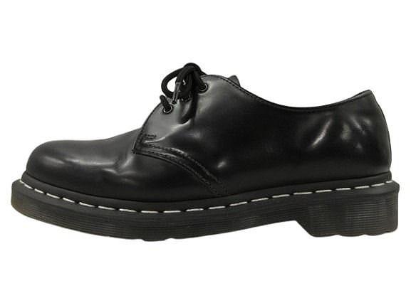 【中古】ドクターマーチン DR.MARTENS 1461 WHITE STITCH 3eye 24757001 3ホール ホワイトステッチ シューズ UK8 黒