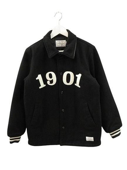 【中古】ネイバーフッド NEIGHBORHOOD バーシティジャケット スタジャン M 152SZNH-JKM02 ウール ブラック