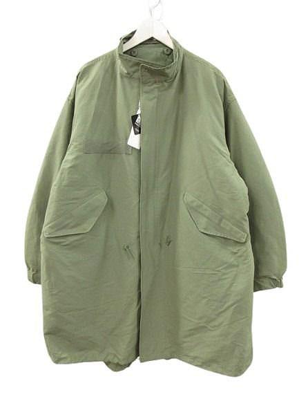 【中古】未使用品 ビームスハート BEAMS HEART 3WAY ビッグシルエット モッズコート S オリーブグリーン ライナー付き