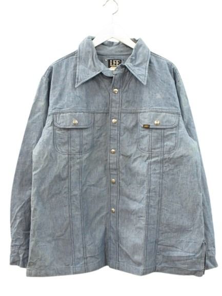 【中古】リー LEE 70s シャンブレー ウエスタンジャケット デニムジャケット USA製 ヴィンテージ XL メンズ