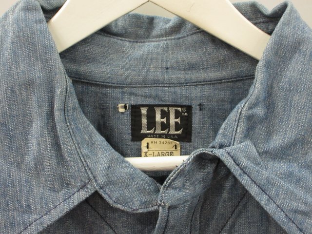 【中古】リー LEE 70s シャンブレー ウエスタンジャケット デニムジャケット USA製 ヴィンテージ XL メンズ_2