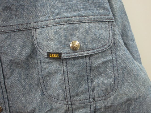 【中古】リー LEE 70s シャンブレー ウエスタンジャケット デニムジャケット USA製 ヴィンテージ XL メンズ_3