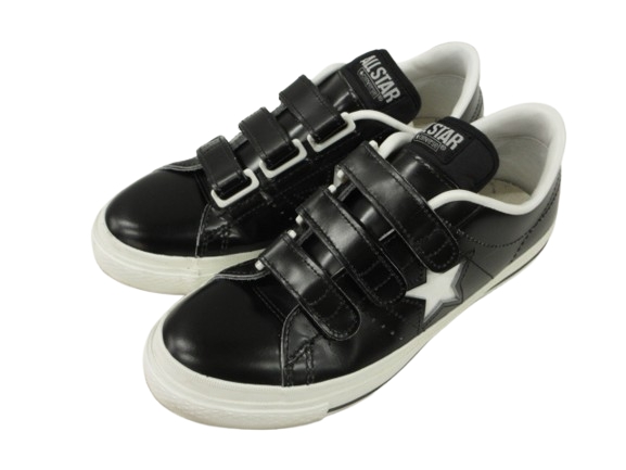【中古】コンバース CONVERSE ONE STAR J V-3 ワンスター 24.5cm 黒 ブラック スニーカー シューズ 靴 メンズ