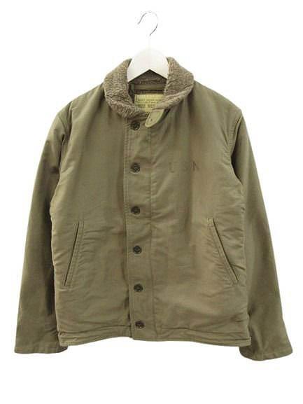 【中古】バズリクソンズ BUZZ RICKSON’S M品番 N-1 デッキジャケット M USN ステンシル ミリタリー カーキ系