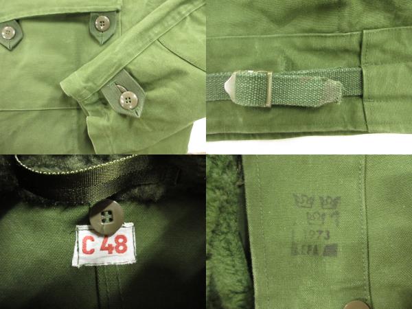 【中古】スウェーデン軍 70s モーターサイクルジャケット パイルライナー付き グリーン 3クラウン グリーン C48_5