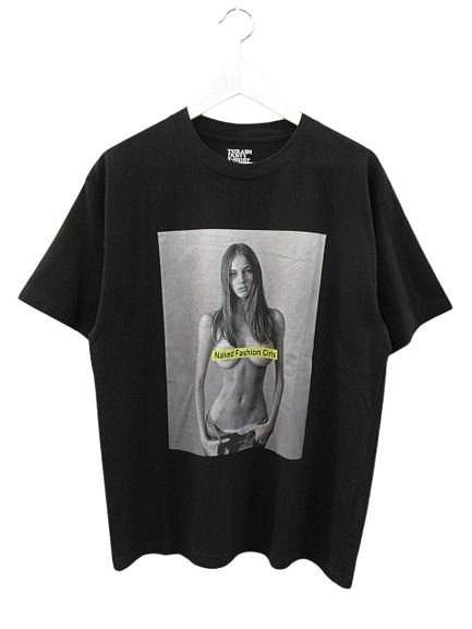 【中古】マインデニム MIKE DOWSON Naked Fashion Girls × Stie-lo Naked Girl Crewneck T-SH プリント Tシャツ M 黒