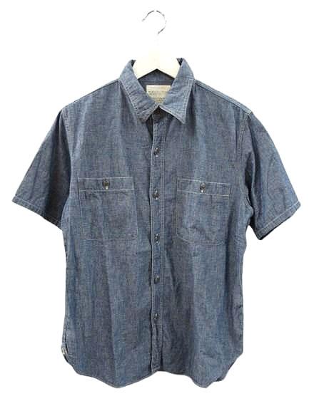 【中古】フルカウント FULLCOUNT CHAMBRAY SHIRT HALF SLEEVE 半袖 シャンブレー ワークシャツ 4821 ブルー 40