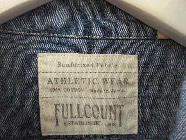 【中古】フルカウント FULLCOUNT CHAMBRAY SHIRT HALF SLEEVE 半袖 シャンブレー ワークシャツ 4821 ブルー 40_2
