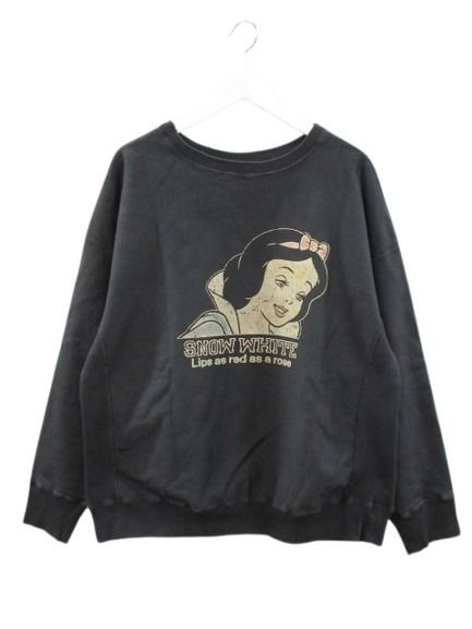 【中古】バウワウ BOWWOW SNOW WHITE SWEAT SHIRTS 白雪姫 ヴィンテージ加工 スウェット プルオーバー シャツ L