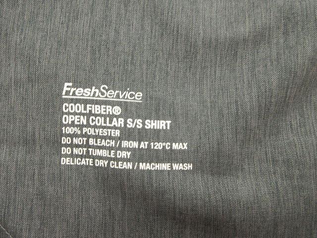 【中古】フレッシュサービス FreshService COOLFIBER OPEN COLLAR S/S SHIRT オープンカラーシャツ M グレー_2